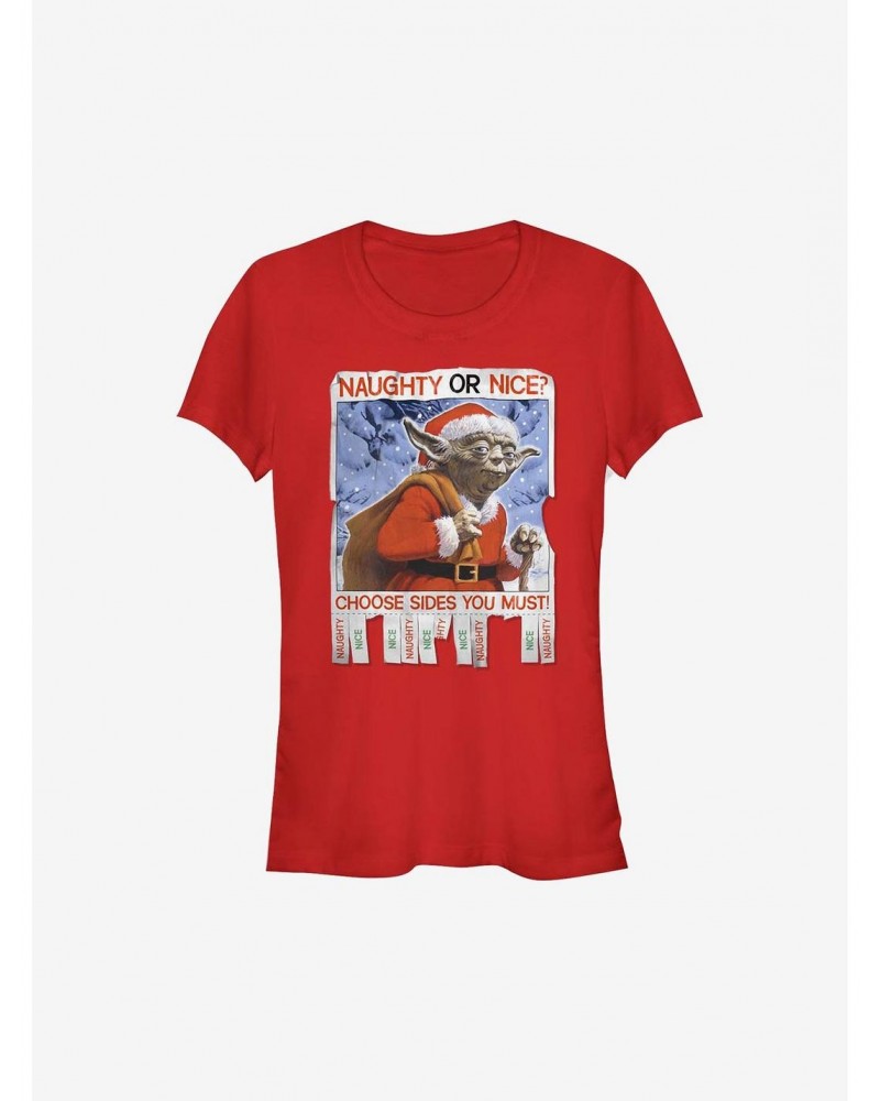 Star Wars Naughty Or Nice Holiday Girls T-Shirt $6.80 T-Shirts