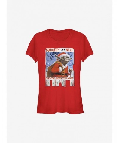 Star Wars Naughty Or Nice Holiday Girls T-Shirt $6.80 T-Shirts