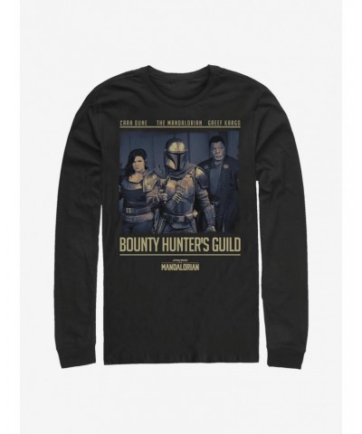 Star Wars The Mandalorian Bounty Hunter's Guild Long-Sleeve T-Shirt $13.16 T-Shirts