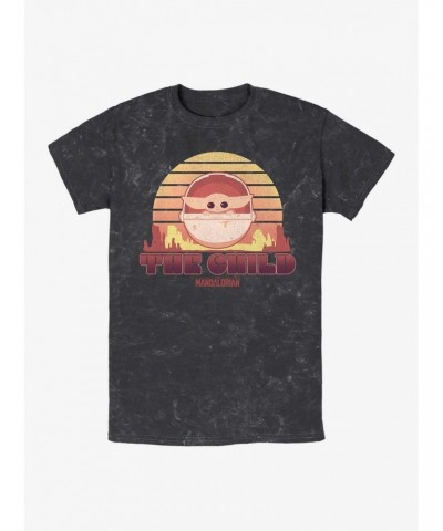 Star Wars The Mandalorian Sunset Child Mineral Wash T-Shirt $7.91 T-Shirts