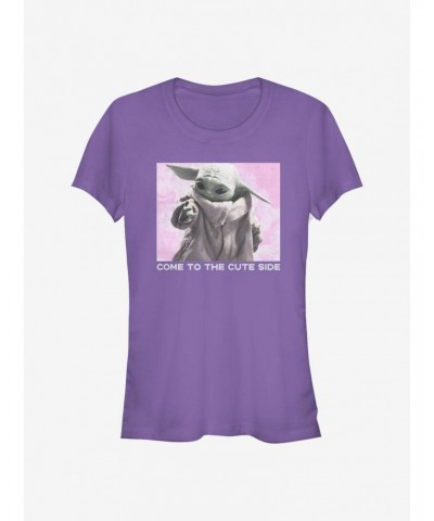 Star Wars The Mandalorian Cute Side The Child Photo Girls T-Shirt $5.34 T-Shirts