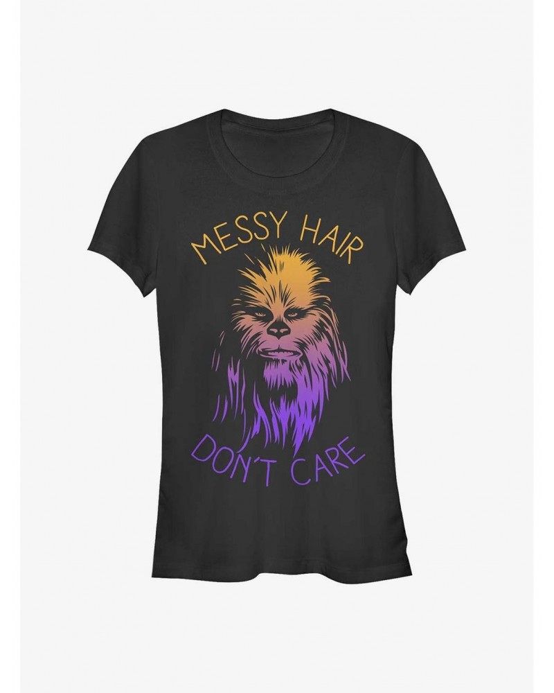 Star Wars Messy Hair Don't Care Chewbacca Girls T-Shirt $5.34 T-Shirts