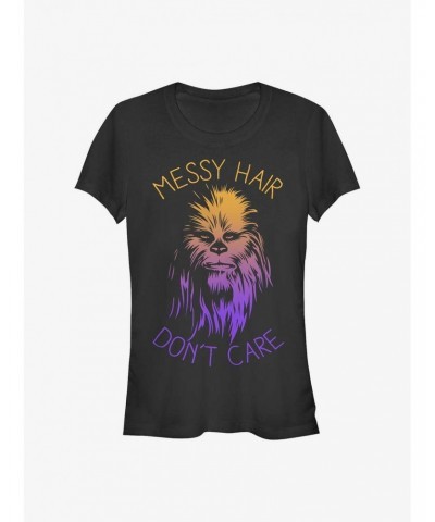 Star Wars Messy Hair Don't Care Chewbacca Girls T-Shirt $5.34 T-Shirts