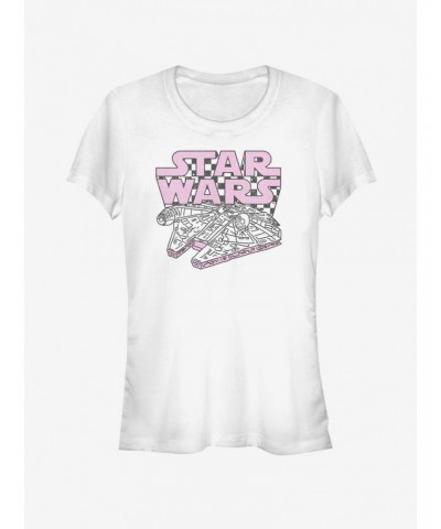 Star Wars Checker Falcon 2 Girls T-Shirt $7.77 T-Shirts