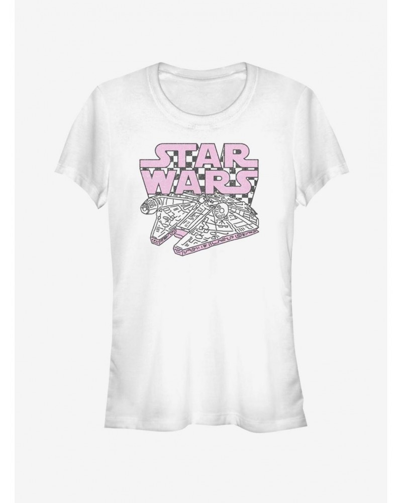 Star Wars Checker Falcon 2 Girls T-Shirt $7.77 T-Shirts