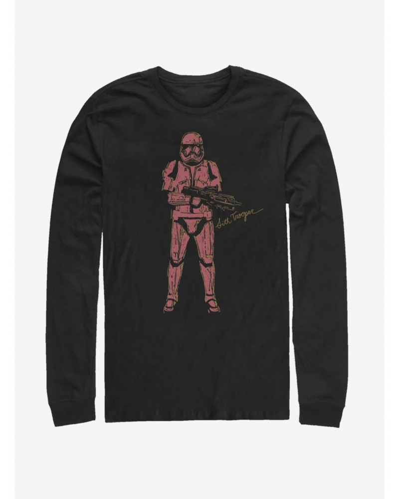 Star Wars Episode IX Rise of Skywalker Red Trooper Long-Sleeve T-Shirt $13.16 T-Shirts